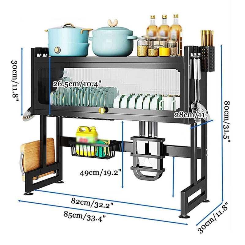 Organizador Y Escurridor Platos Loza Con Tapa 85cm