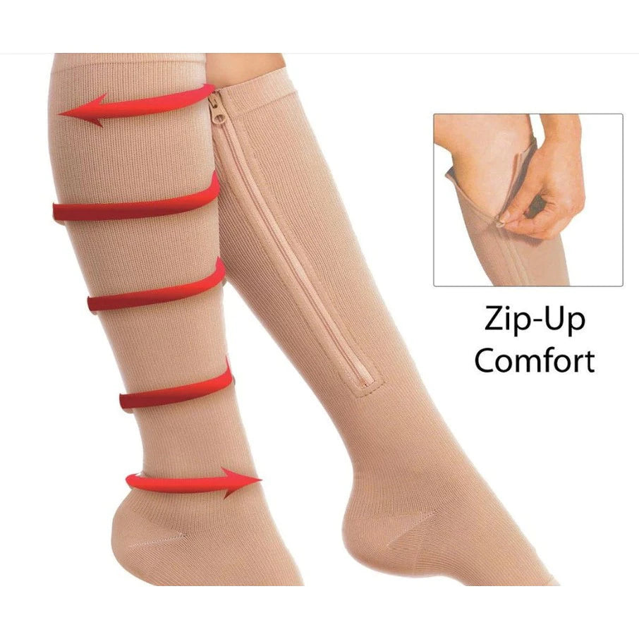 Medias De Compresion Con Cierre Zip Sox