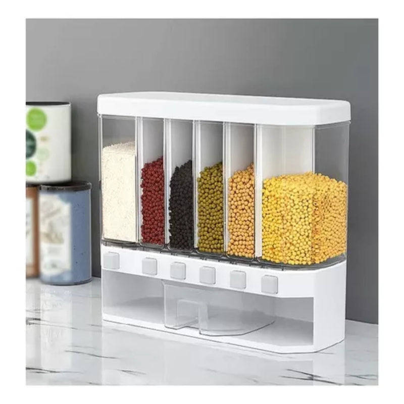 Dispensador Organizador De Cereales Y Granos 6 Botones