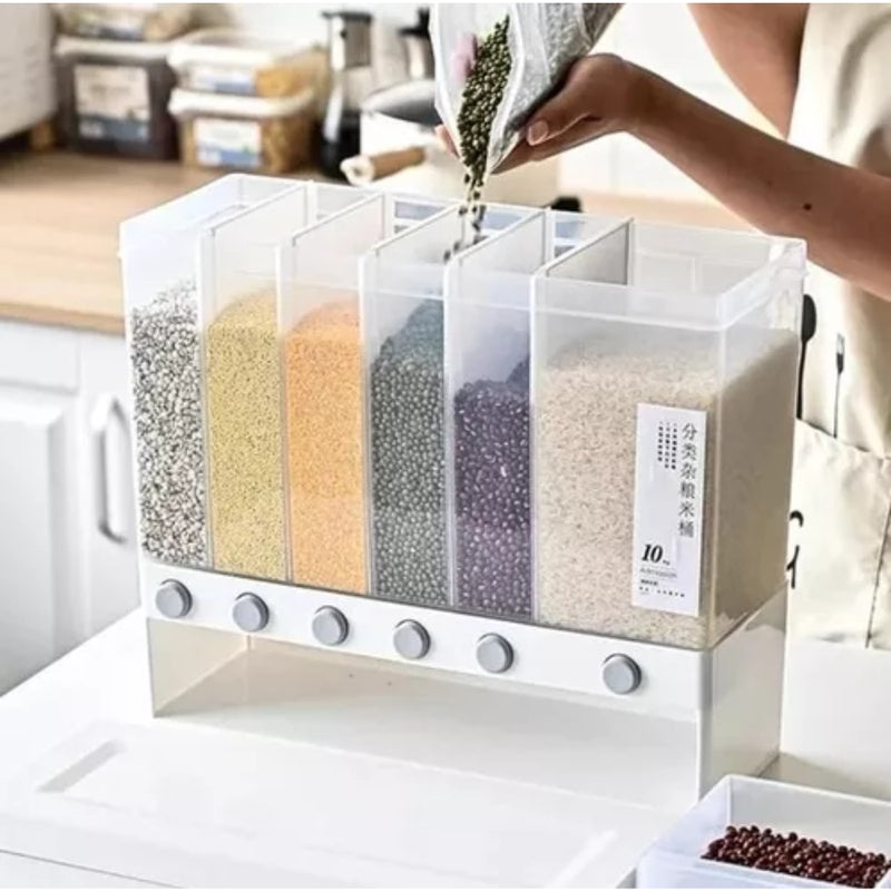 Dispensador Organizador De Cereales Y Granos 6 Botones