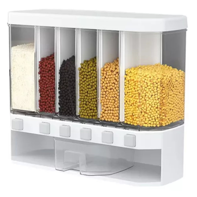 Dispensador Organizador De Cereales Y Granos 6 Botones